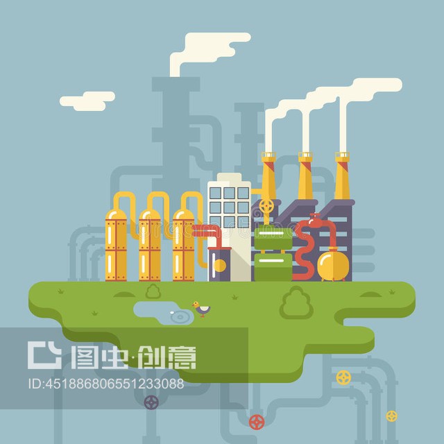 复古平板炼油厂制造厂Retro Flat Factory Refinery Plant Manufacturing